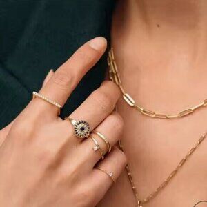 Gold Paperclip Chain Necklace Lightweight Non-Tarnish Layering Necklace PRETTY